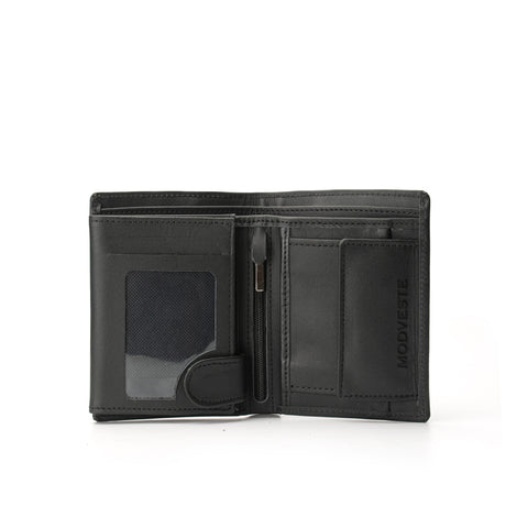 Black Trifold Leather Wallet