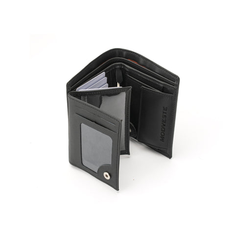 Black Trifold Leather Wallet