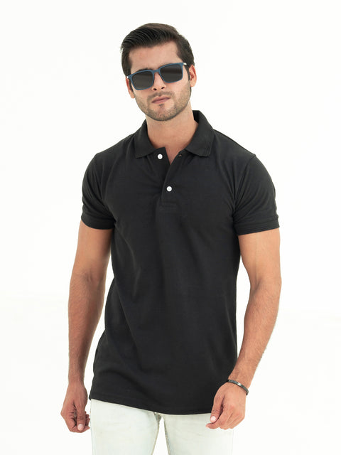 Basic Black Polo Shirt For Men