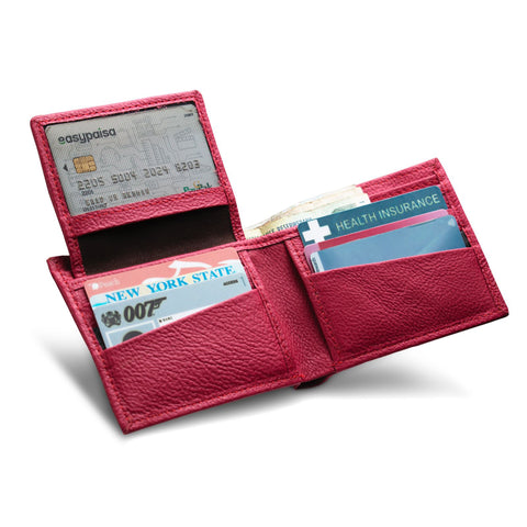 Crimson leather wallet