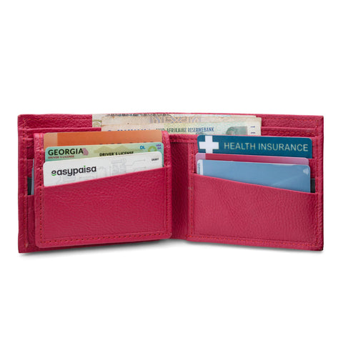 Crimson leather wallet