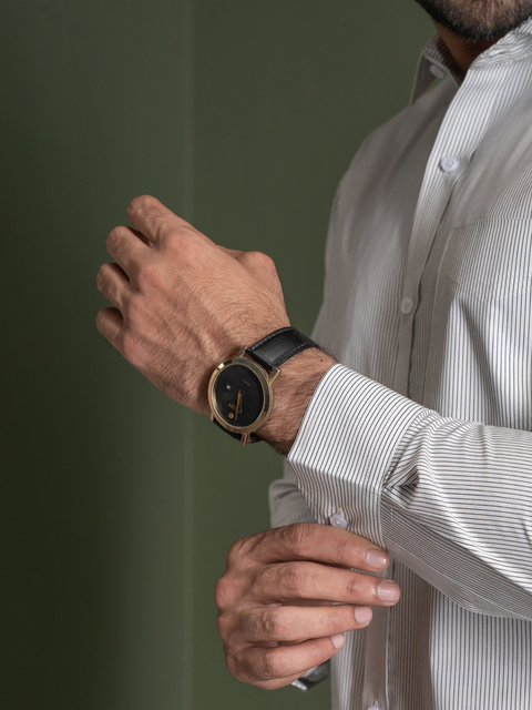 White Thin Black Striped Formal Shirt