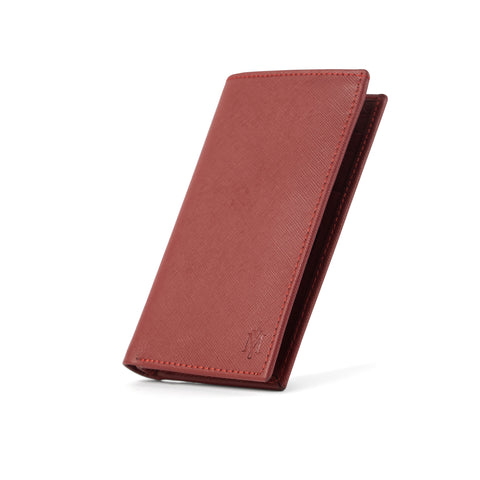 Maroon Saffiano Leather Long Wallet