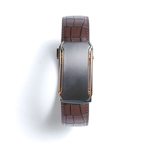 Gator Brown Leather Belt