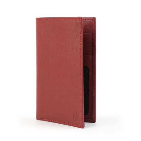 Maroon Saffiano Leather Long Wallet