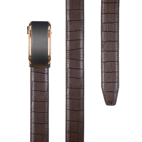 Gator Brown Leather Belt