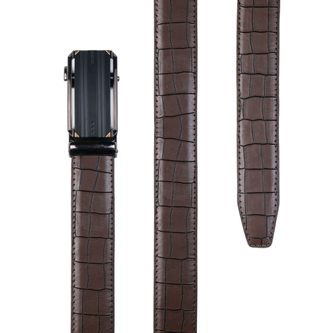 Mahogany Brown Leather Belt