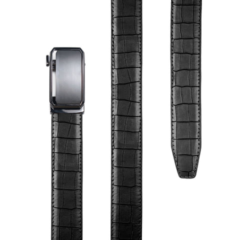 Bucklor Black Leather Belt