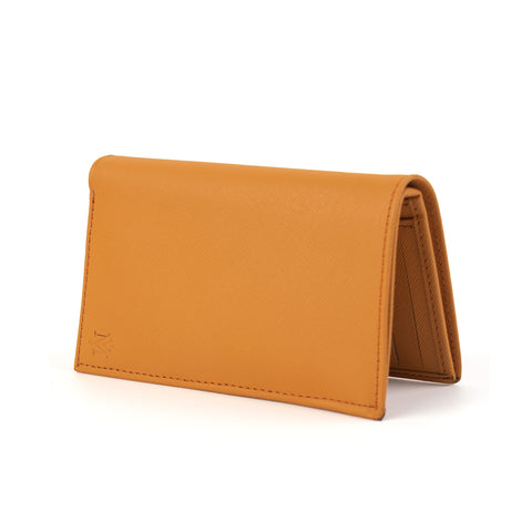 Mustard Saffiano Long Leather Wallet