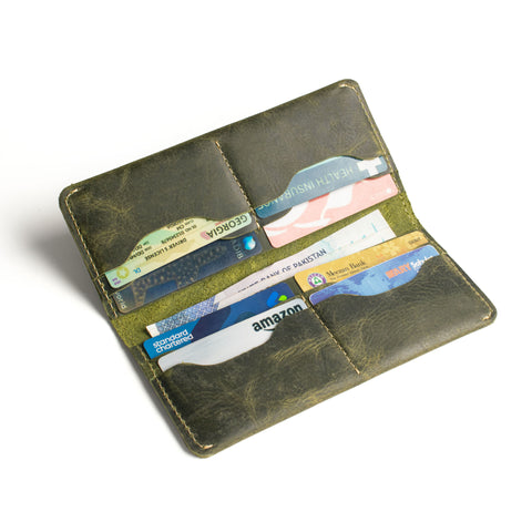 The Distressed Olive Long Wallet