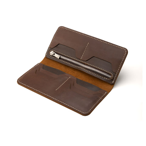 Chestnut Long Leather Wallet