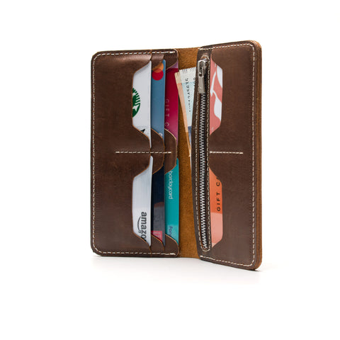 Chestnut Long Leather Wallet