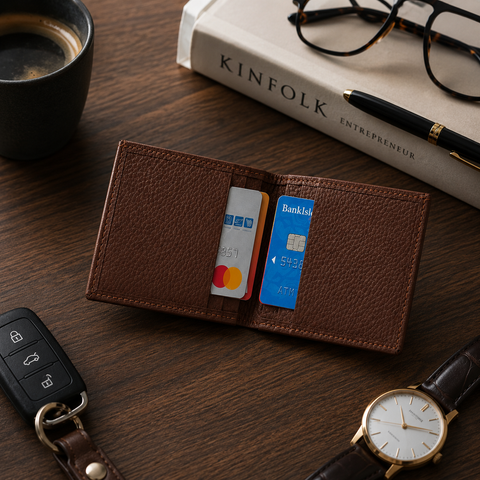 Vale Slim — Dark Brown Cow Leather Wallet