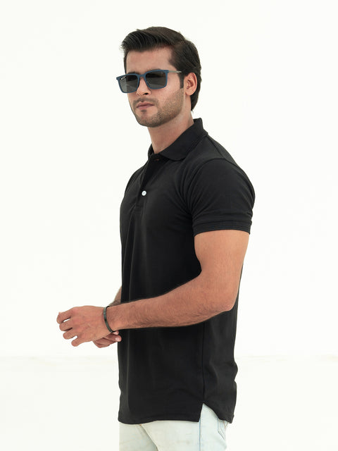 Basic Black Polo Shirt For Men