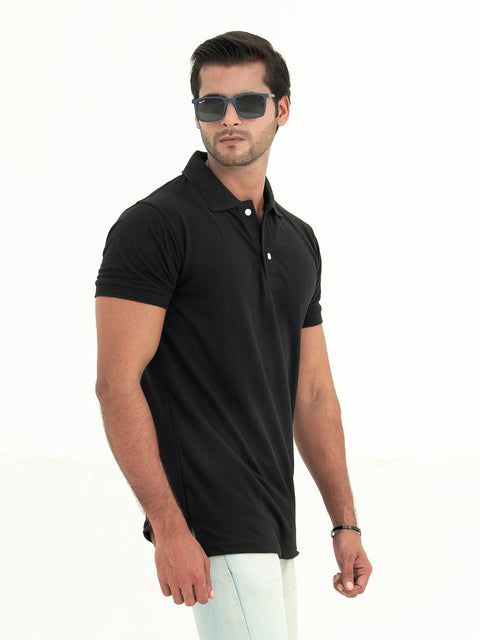 Basic Black Polo Shirt For Men