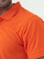 Orange Basic Cotton Polo Shirt For Men