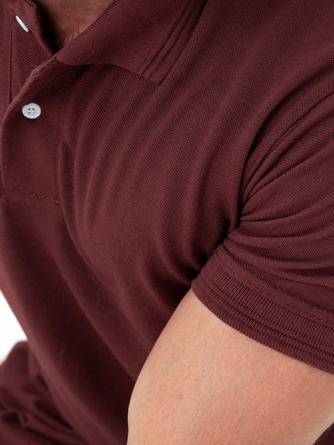 Maroon Basic Polo Shirt For Men