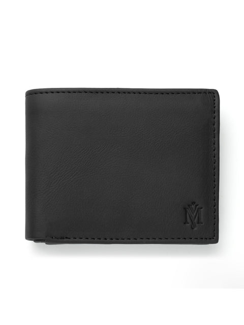 Men's Basic Black Leather Wallet | 100% Cow Leather