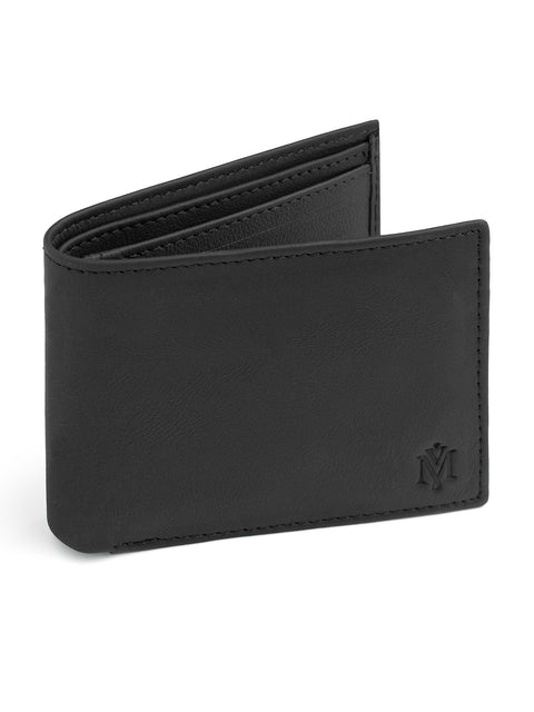 Men's Basic Black Leather Wallet | 100% Cow Leather