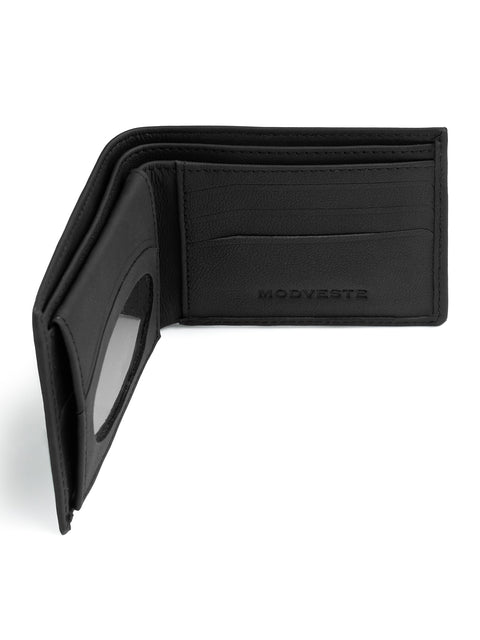 Men's Basic Black Leather Wallet | 100% Cow Leather