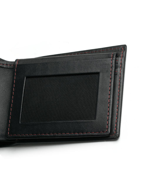 JJ American-Style Black Genuine Leather Wallet