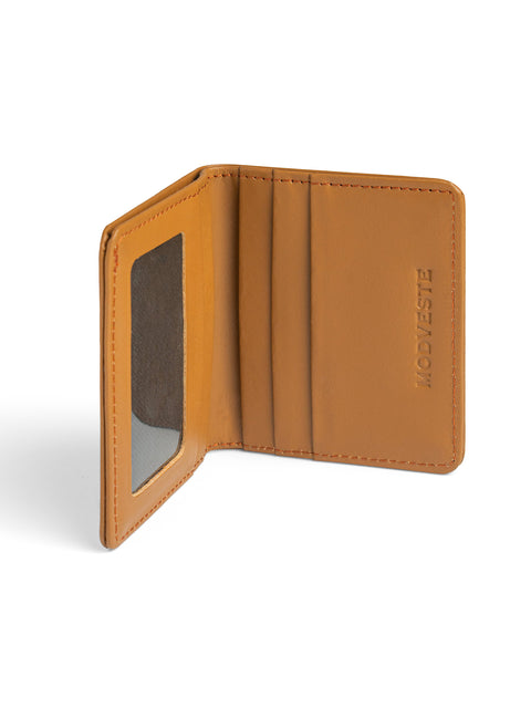 Handmade Camel Brown Mini Leather Wallet for Men