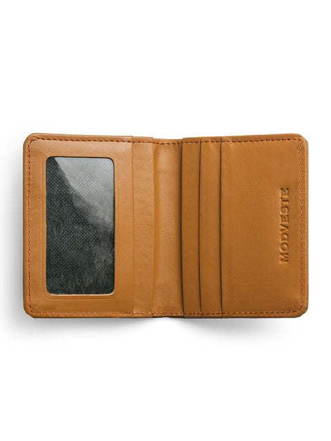 Handmade Camel Brown Mini Leather Wallet for Men