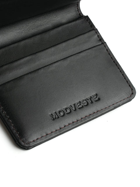 Handmade Black Mini Leather Wallet for Men