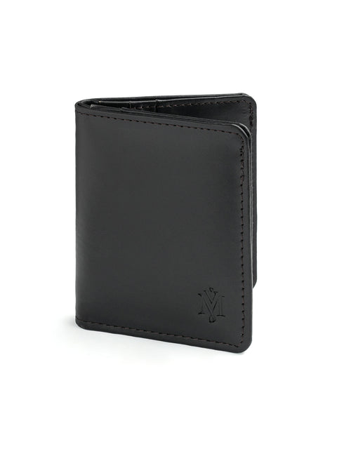 Handmade Black Mini Leather Wallet for Men