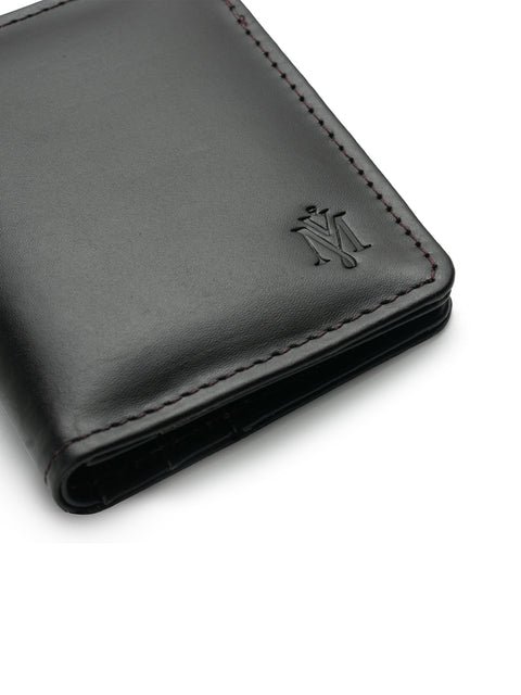 Handmade Black Mini Leather Wallet for Men