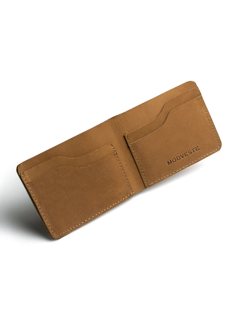 Men’s Handmade Camel Brown Suede Leather Wallet