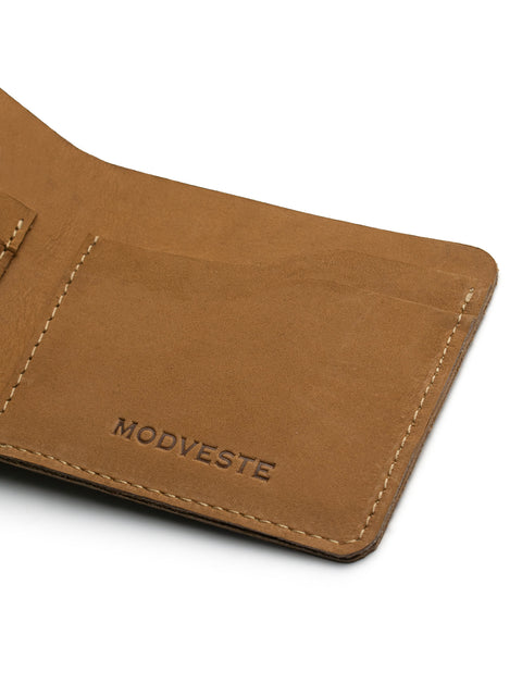 Men’s Handmade Camel Brown Suede Leather Wallet