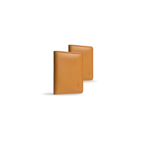 Pack of 2 Camel Brown Mini Leather Wallet