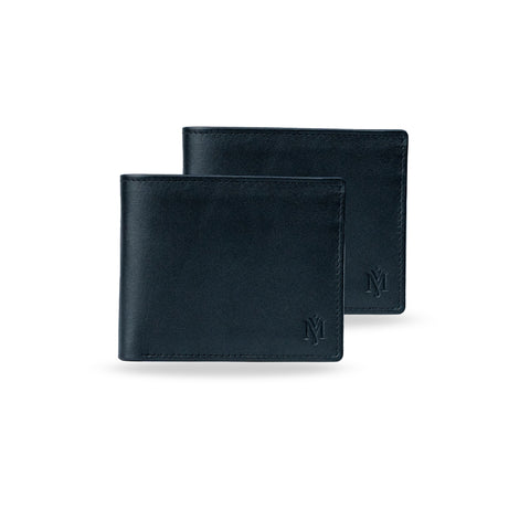 Pack of 2 JJ American Black Leather Wallet
