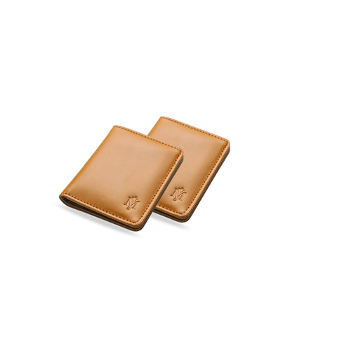 Pack of 2 Camel Brown Mini Leather Wallet