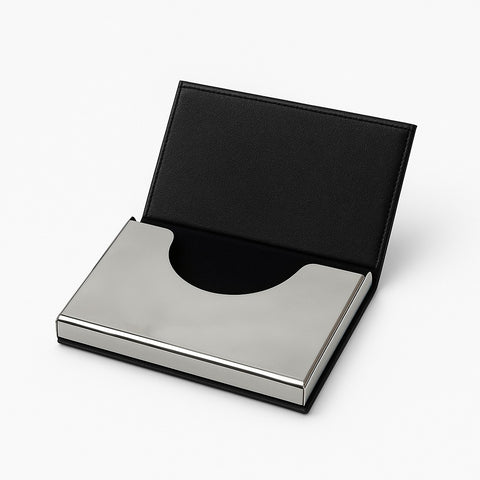 Men's Black Mini Metal Business Card Holder
