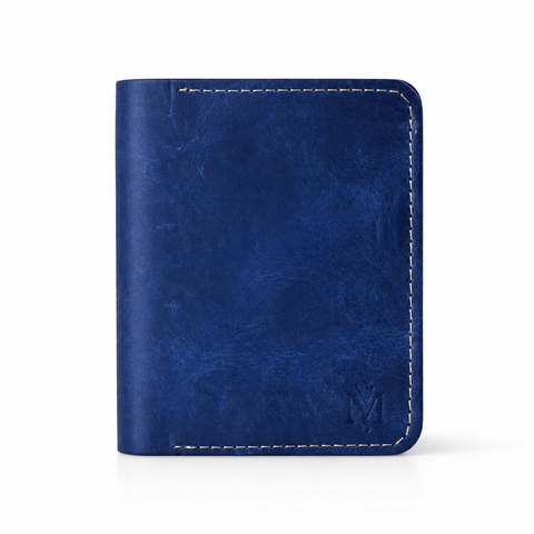 Pocket Prestige — Deep Blue Suede Leather Wallet
