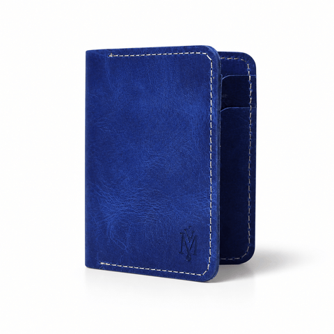 Pocket Prestige — Deep Blue Suede Leather Wallet