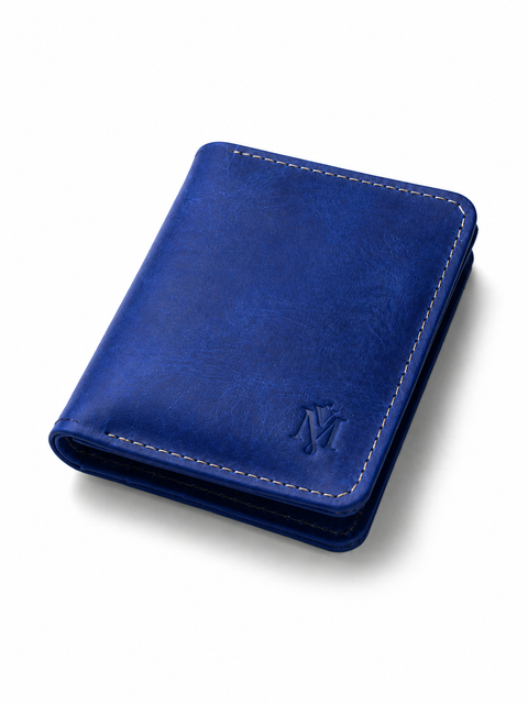 Pocket Prestige — Deep Blue Suede Leather Wallet