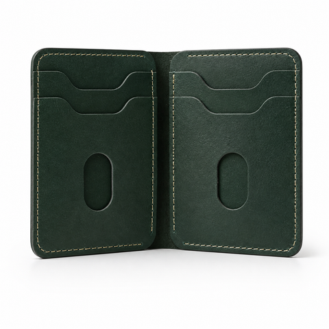 Pocket Prestige — Forest Green Suede Leather Wallet
