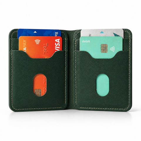 Pocket Prestige — Forest Green Suede Leather Wallet