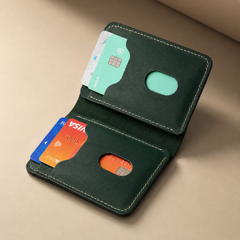 Pocket Prestige — Forest Green Suede Leather Wallet