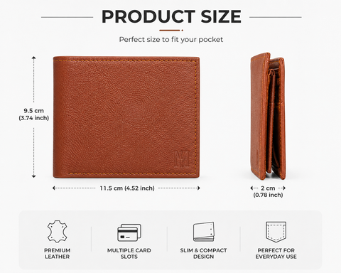 Vale Slim —  Brown Cow Leather Wallet