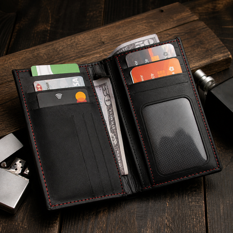 The Maverick Black Cow Leather Wallet