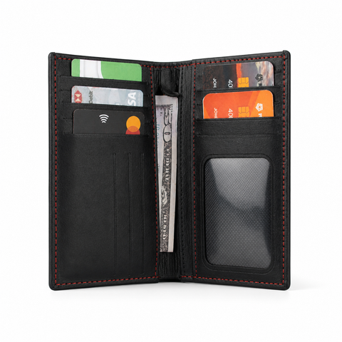 The Maverick Black Cow Leather Wallet